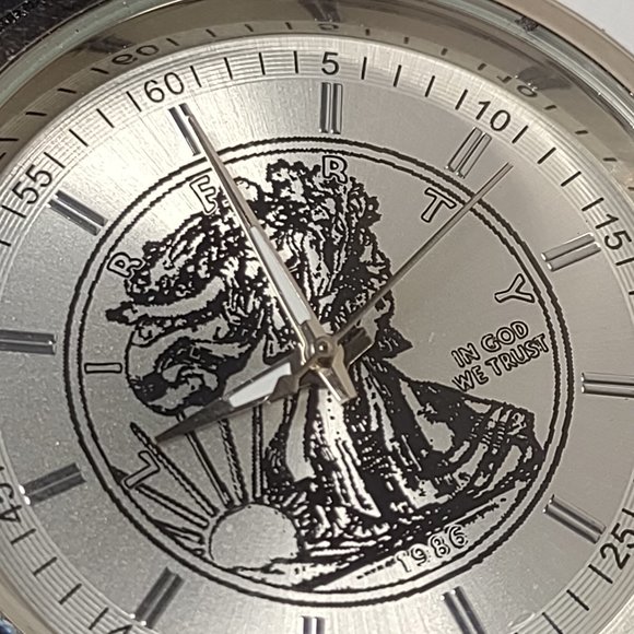 In God We Trust Silver Tone And Black Band Watch - Picture 4 of 14